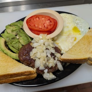 Hamburger Steak with Grilled Onions Plate