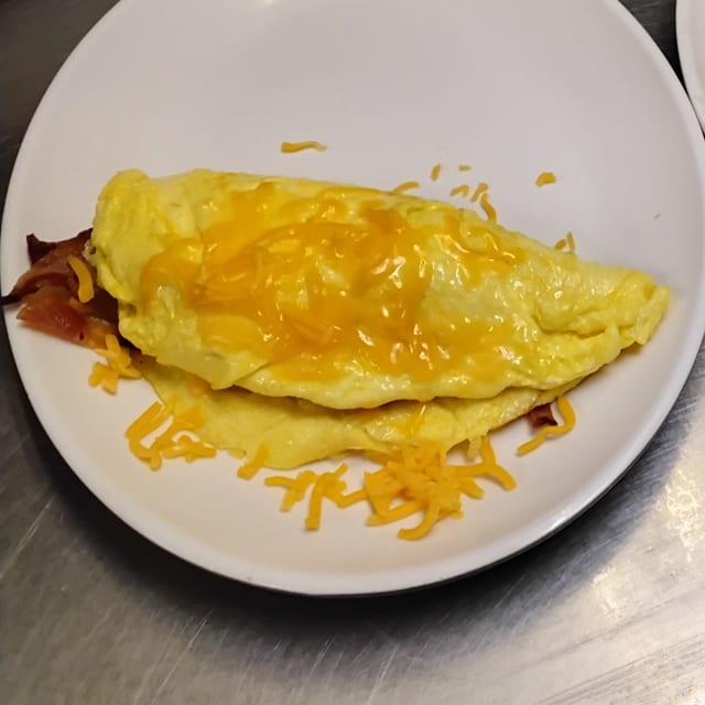Bacon or Sausage & Cheese Omelet.