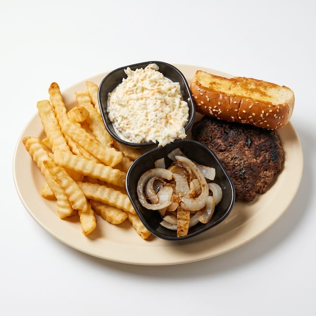 Hamburger Steak with Grilled Onions Plate.